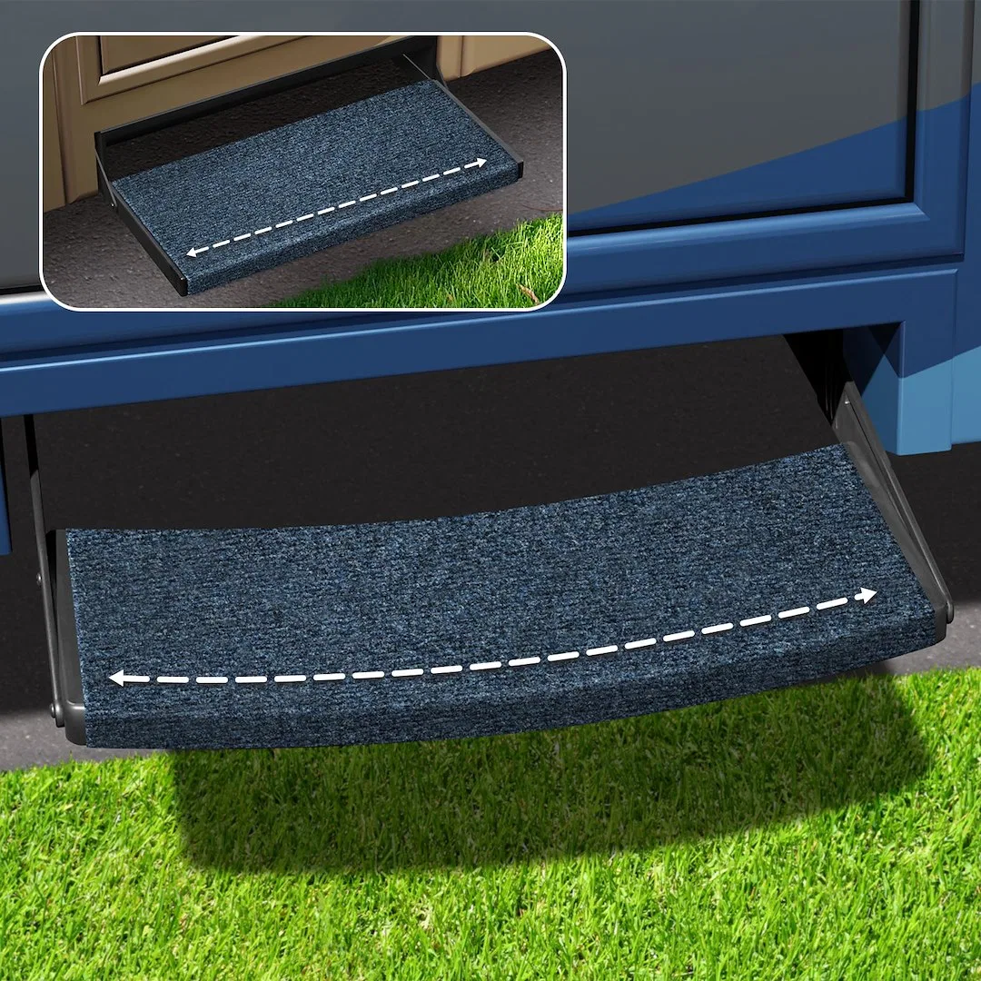 2-0392 – PRESTO FIT Entry Step Rug, Fits Curved And Straight 24 Inch Width Steps 22 Inch Width Atlantic Blue Shrinkwr...